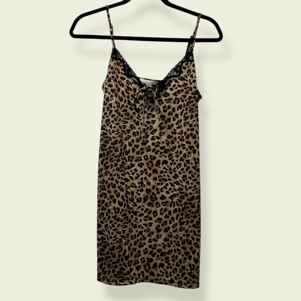 5/$25 Morgan Taylor Vintage Leopard Print Slip Dress